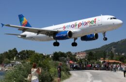 a plane taking off from a runway