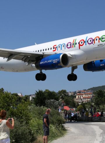 a plane taking off from a runway