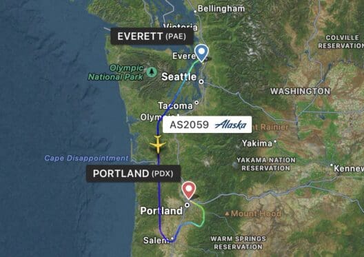 a map of the united states with a route