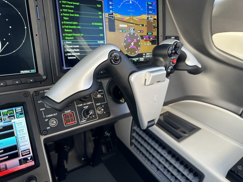 a control panel of a flight simulator