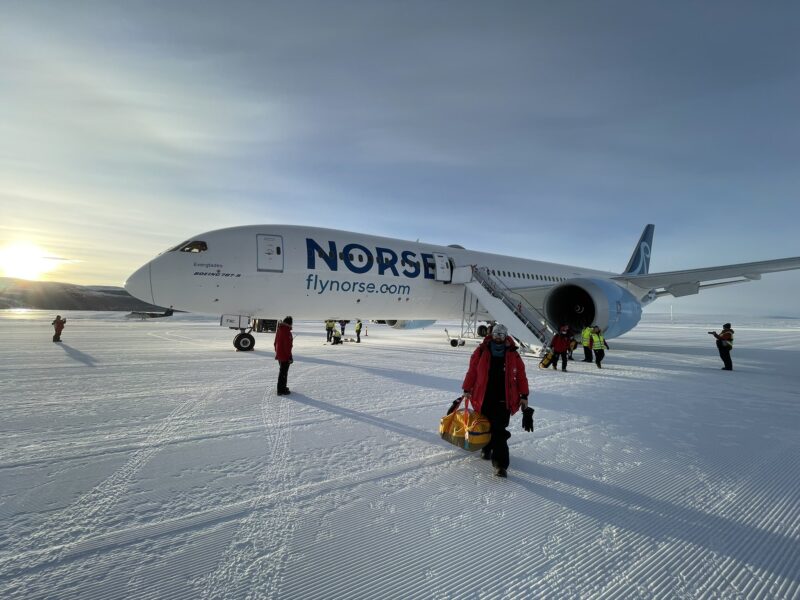 a plane on the snow