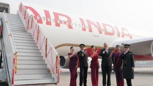 a group of people in uniform standing in front of a plane