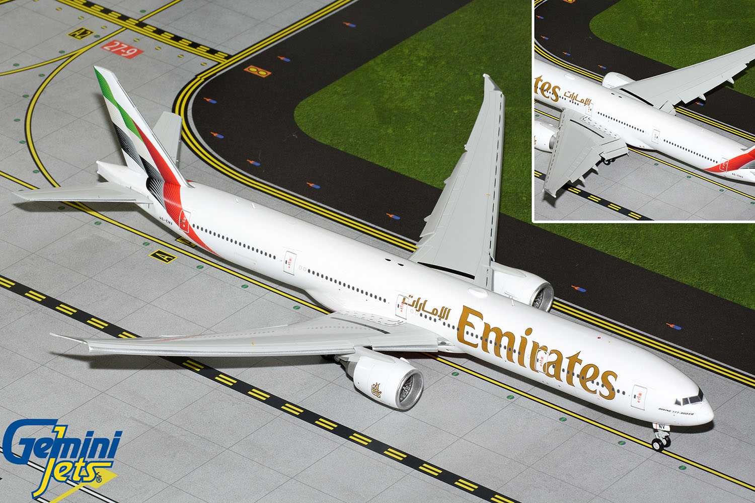 GeminiJets G2UAE1250F 1:200 Emirates Boeing 777-300ER (New Livery; Flaps Down) A6-ENV