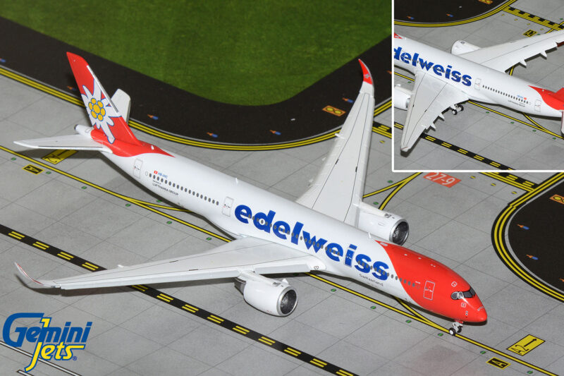 GeminiJets GJEDW2315F 1:400 Edelweiss Airbus A350-900 (Flaps Down) HB-IHC