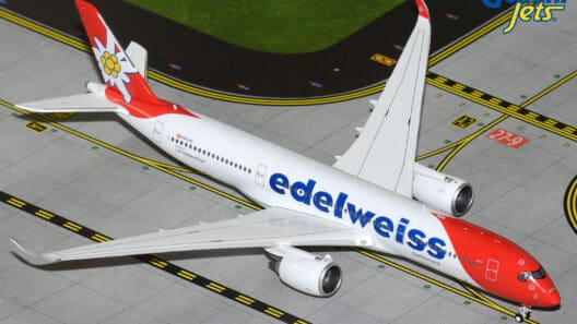 a model airplane on a runway