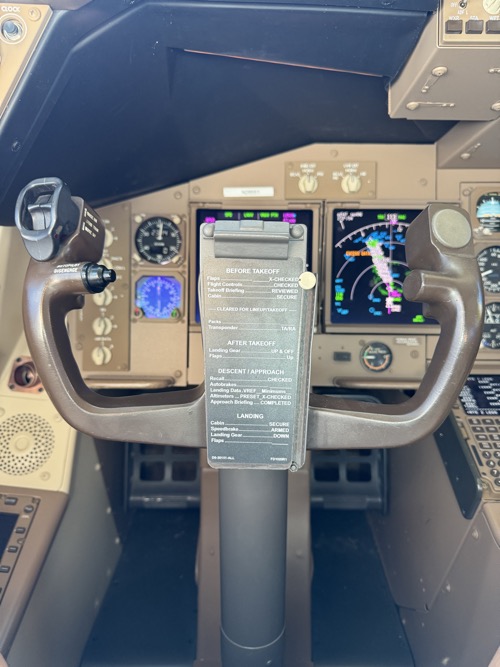 a control panel of an airplane