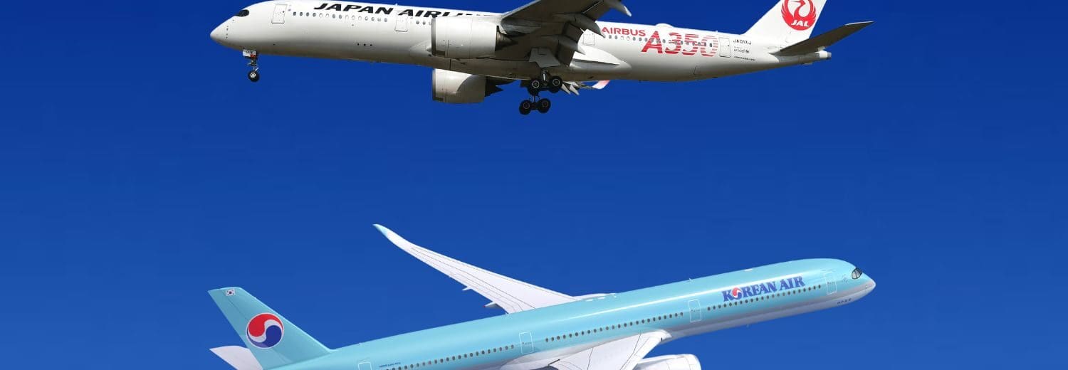 two airplanes in the sky