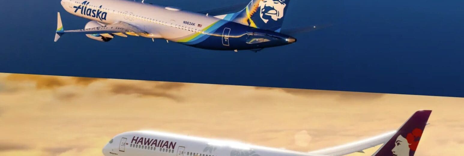 a couple of airplanes flying in the sky