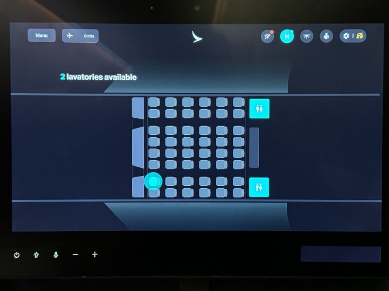 Lavatory status monitor on Cathay Pacific B777-300/ER