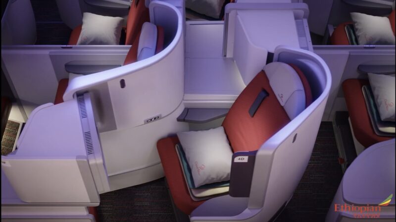 a seat and a pillow in a plane