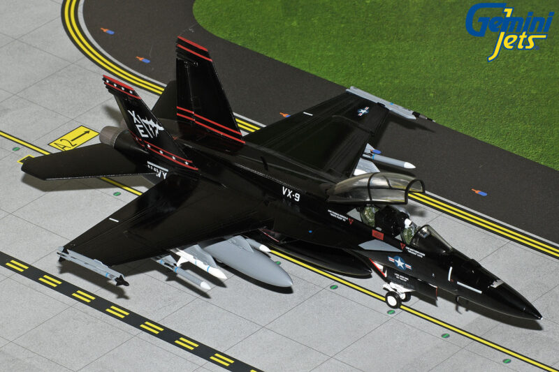 GAUSN10004	U.S. Navy F/A-18F Super Hornet	U.S. Air Force	F/A-18F	166673	VX-9 "Vandy 1" (black scheme)