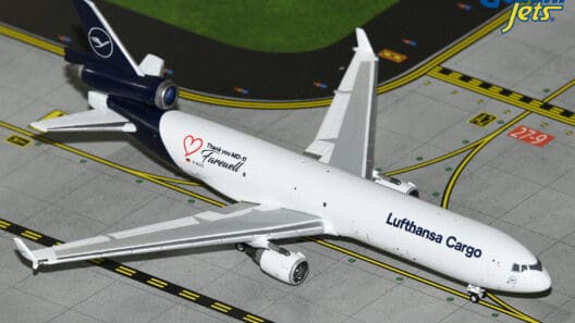 a model airplane on a runway