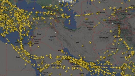 a map of the world with yellow airplanes