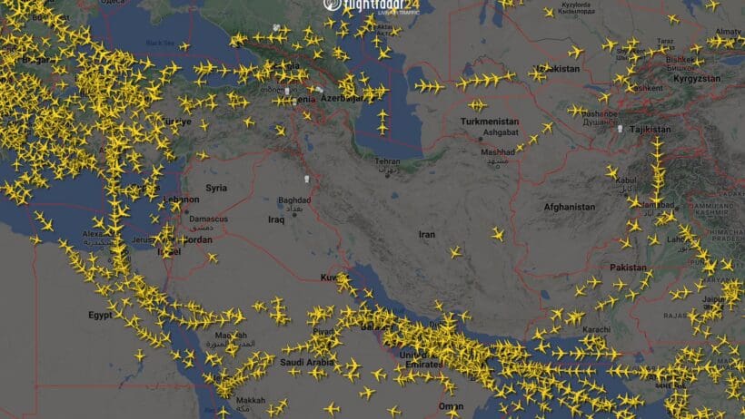 a map of the world with yellow airplanes