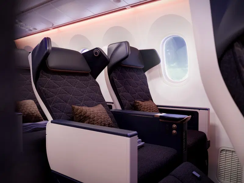 a row of seats in an airplane