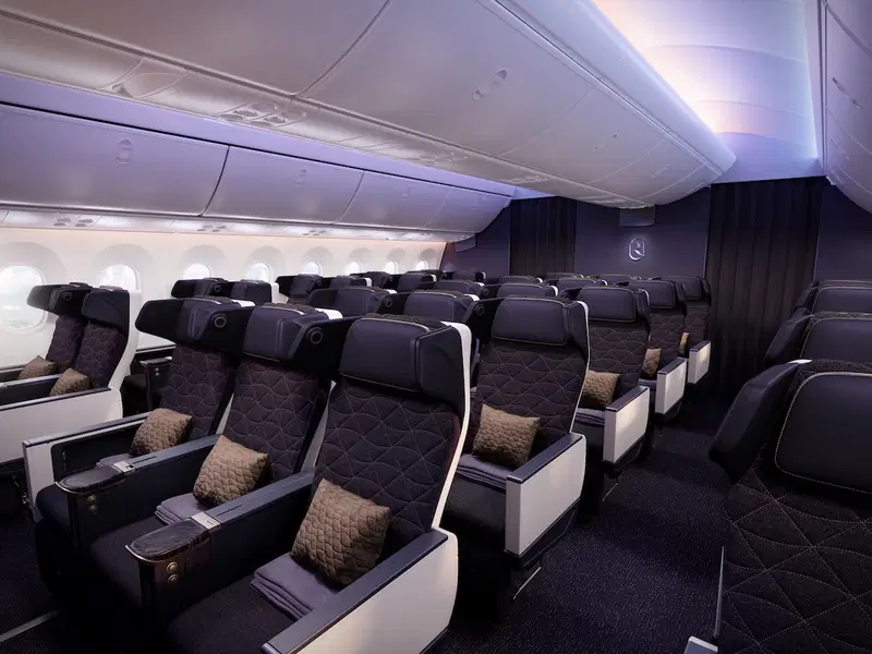 a row of seats in an airplane