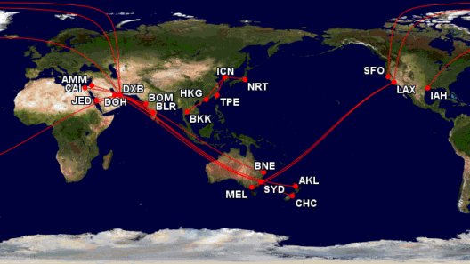 a map of the world with red lines