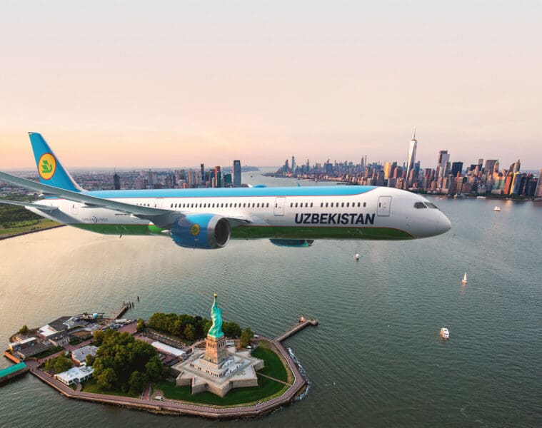 a plane flying over water