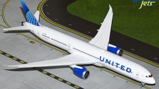 a model airplane on a runway