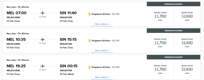 a screenshot of a flight schedule