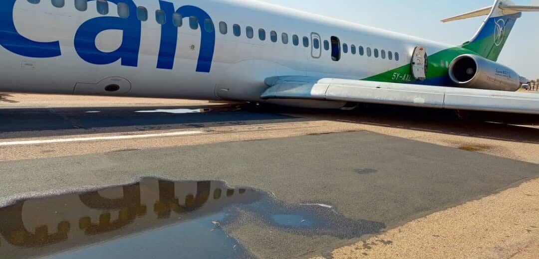 a plane on the runway