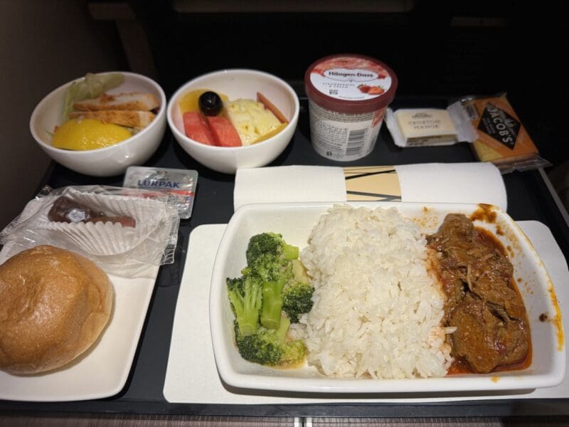 Cathay Pacific Premium Economy Meal