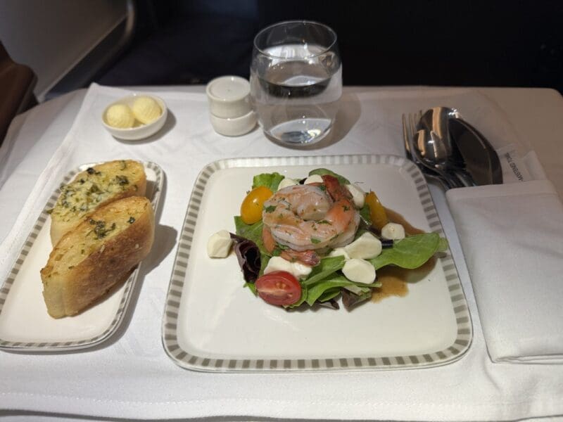 Singapore Airlines Business Class Dining