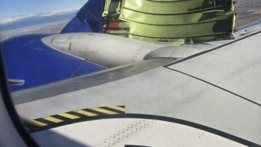 an airplane wing with an object on the wing