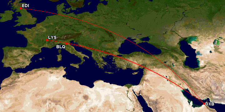 a map of europe with a red line