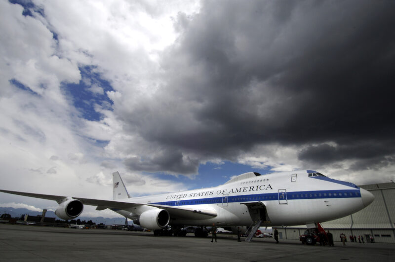 a large airplane on a runway