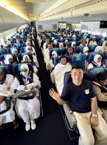 a group of people on an airplane