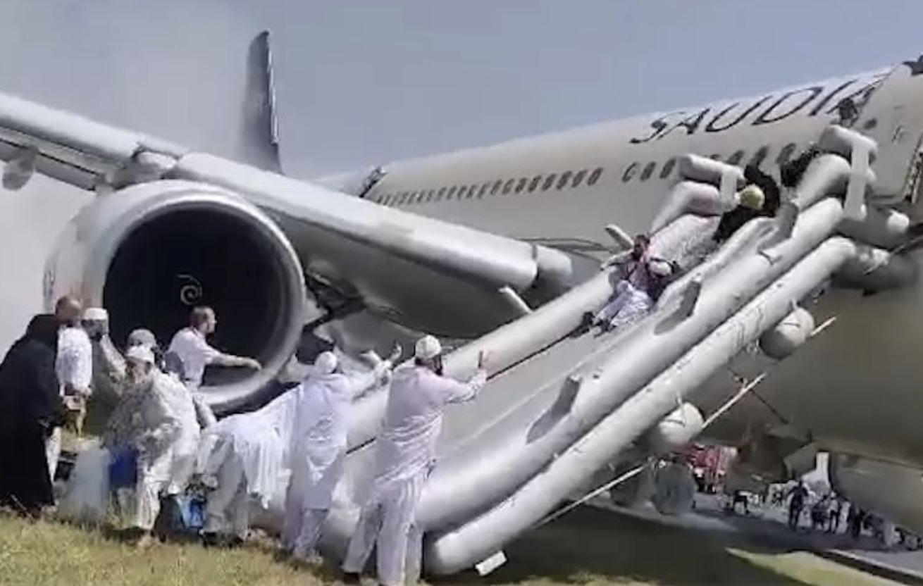 a group of people climbing a plane