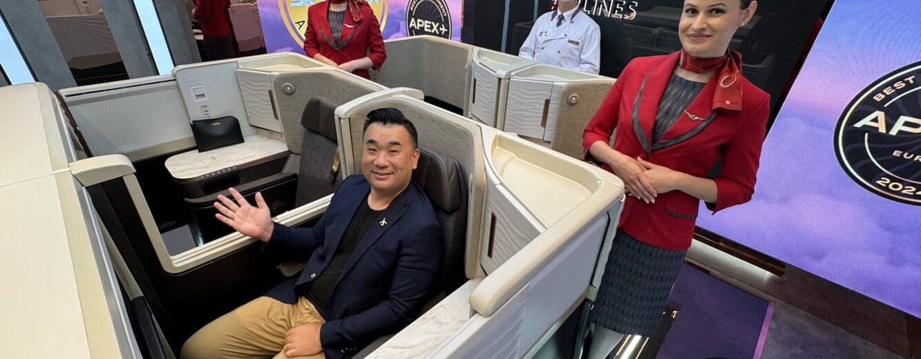 a man and woman in a chair