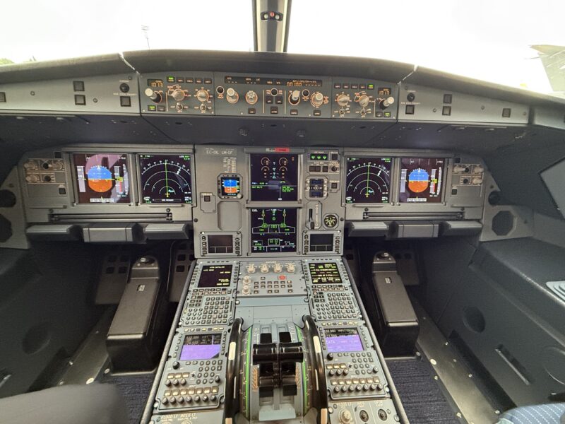 the cockpit of an airplane