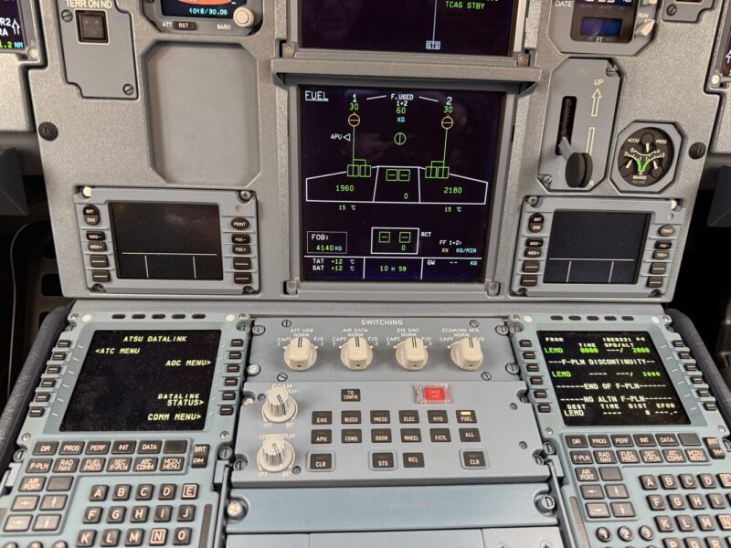 a control panel of an airplane