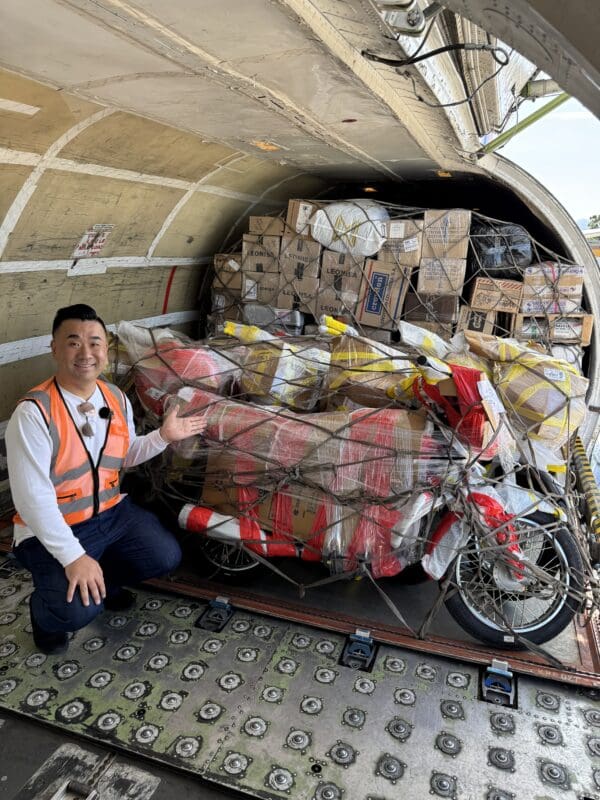 a man in a cargo plane