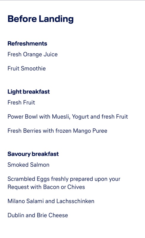 a menu of a breakfast