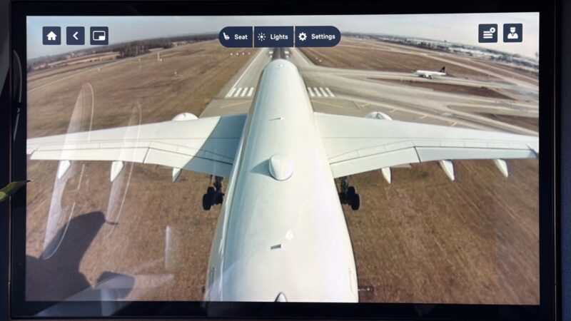 a screen shot of an airplane taking off