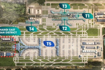 an aerial view of an airport