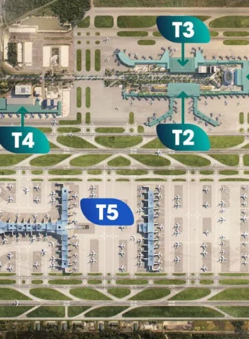 an aerial view of an airport