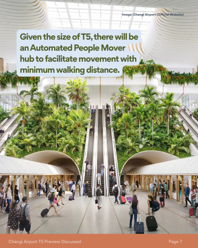 a group of people walking in a building with escalators
