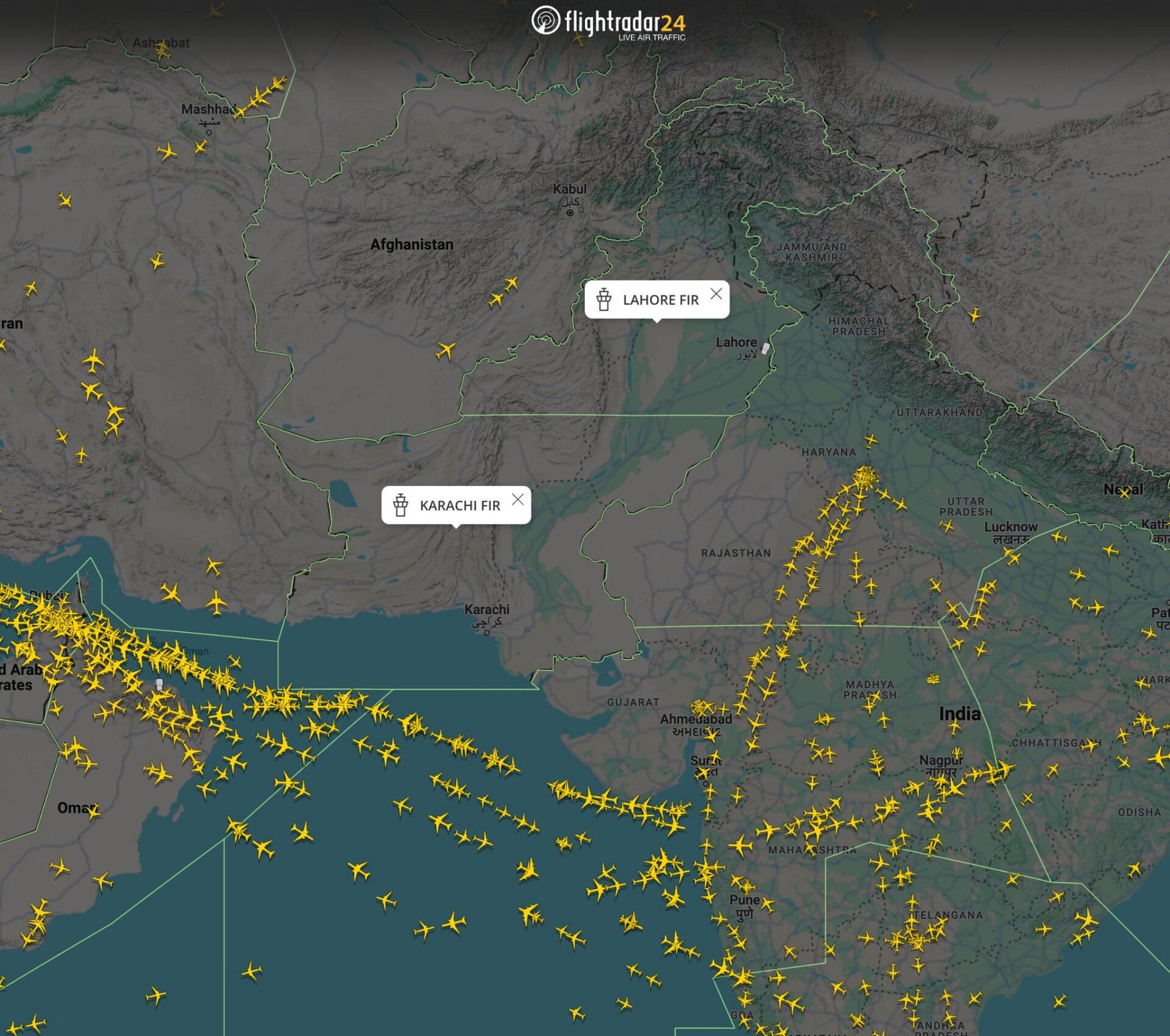 a map of the world with yellow planes