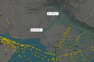 a map of the world with yellow planes