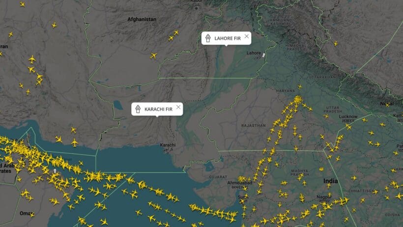 a map of the world with yellow planes