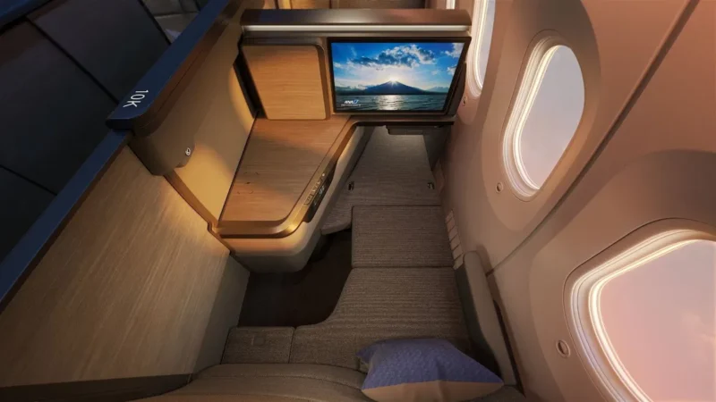 a tv in the back of a plane