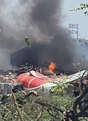 a fire in a building