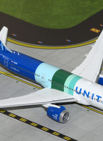 a model airplane on a runway
