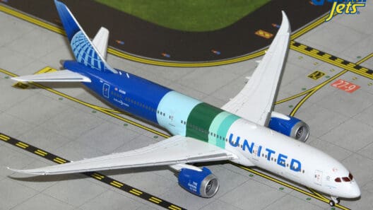 a model airplane on a runway