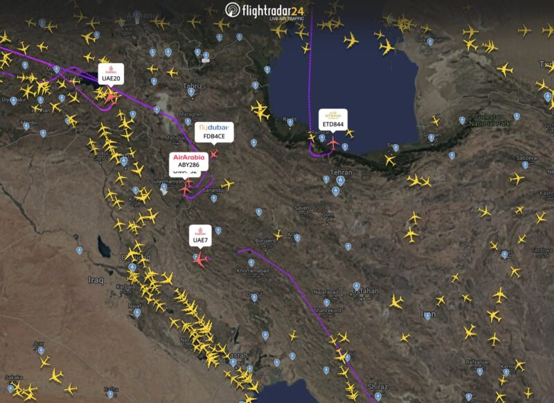 a map of planes with white text
