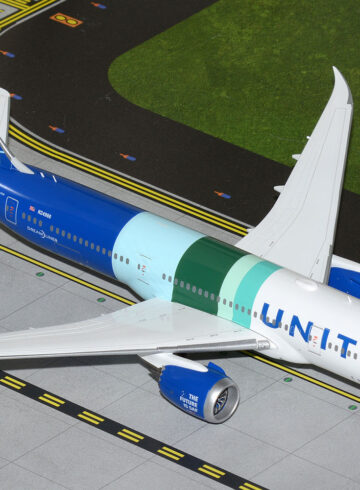 a model airplane on a runway